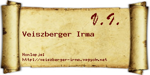 Veiszberger Irma névjegykártya